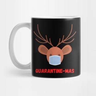 Quarantine-Mas Reindeer Christmas in Quarantine Reindeer with a Mask Social Distancing Mug